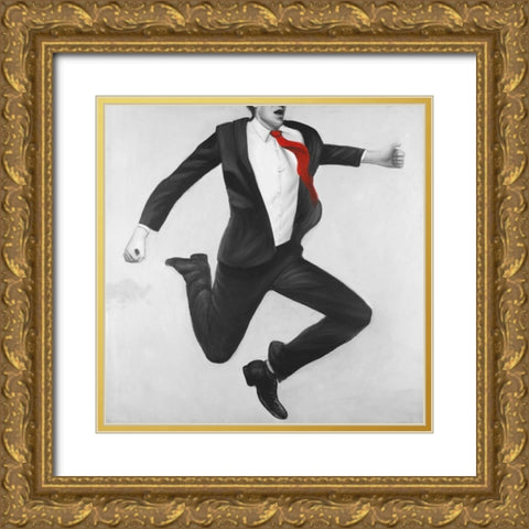 Happy Classic Man Gold Ornate Wood Framed Art Print with Double Matting by Atelier B Art Studio