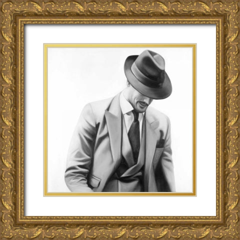 Elegant Businessman Gold Ornate Wood Framed Art Print with Double Matting by Atelier B Art Studio