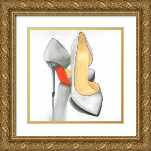 High heel Ready to Wear Gold Ornate Wood Framed Art Print with Double Matting by Atelier B Art Studio