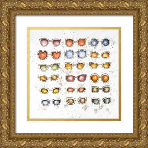 WOMENS SUNGLASSES Gold Ornate Wood Framed Art Print with Double Matting by Atelier B Art Studio
