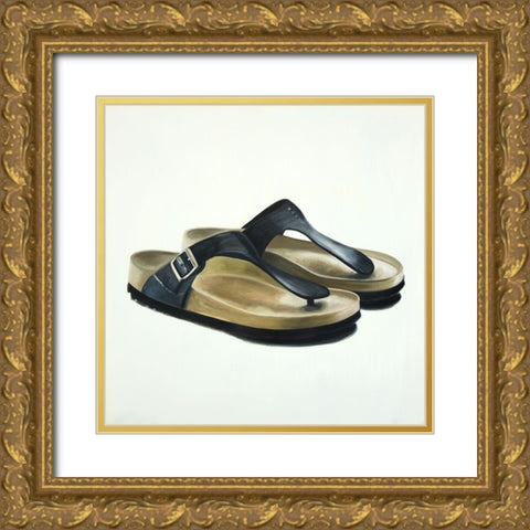 SANDALS Gold Ornate Wood Framed Art Print with Double Matting by Atelier B Art Studio