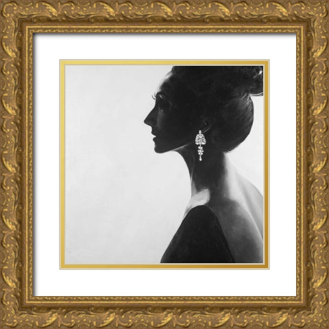 Classic Woman Gold Ornate Wood Framed Art Print with Double Matting by Atelier B Art Studio