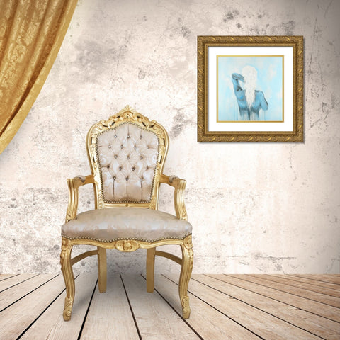 Dreamy Woman Gold Ornate Wood Framed Art Print with Double Matting by Atelier B Art Studio