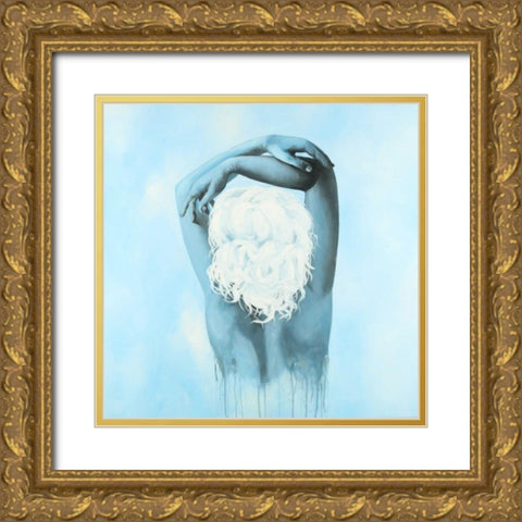 Sweet Woman Gold Ornate Wood Framed Art Print with Double Matting by Atelier B Art Studio