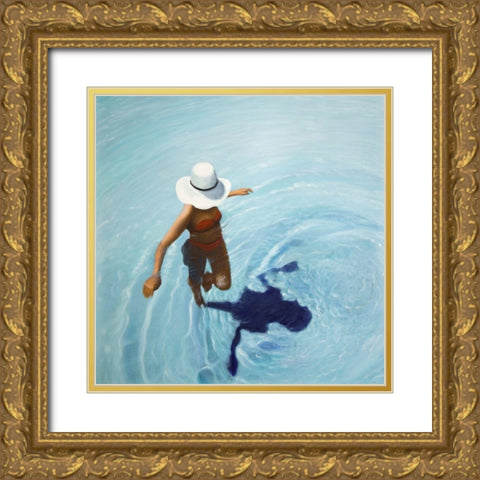 ON VACATION Gold Ornate Wood Framed Art Print with Double Matting by Atelier B Art Studio