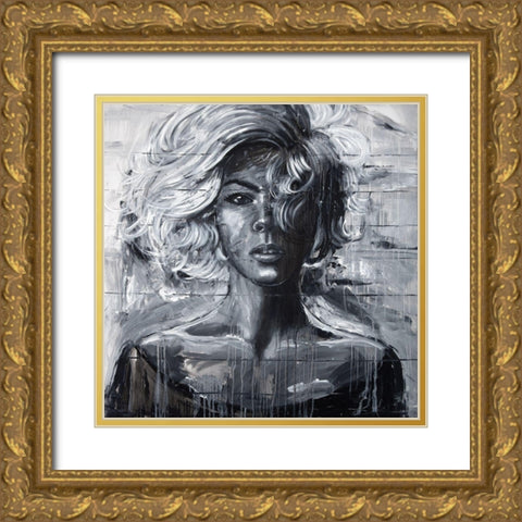 GENTLE WOMAN Gold Ornate Wood Framed Art Print with Double Matting by Atelier B Art Studio