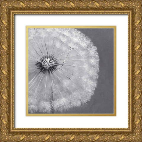 Dandelion Puff Ball Gold Ornate Wood Framed Art Print with Double Matting by Atelier B Art Studio