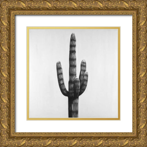 Large Cactus Gold Ornate Wood Framed Art Print with Double Matting by Atelier B Art Studio