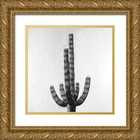 Cactus Gold Ornate Wood Framed Art Print with Double Matting by Atelier B Art Studio