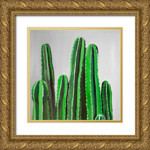 CACTUS CANDLES Gold Ornate Wood Framed Art Print with Double Matting by Atelier B Art Studio