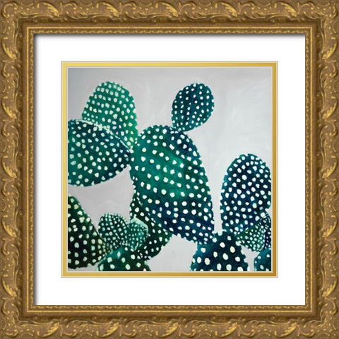 OPUNTIA CACTUS Gold Ornate Wood Framed Art Print with Double Matting by Atelier B Art Studio