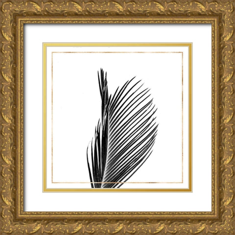 ARECA PALM WITH GOLD LINE Gold Ornate Wood Framed Art Print with Double Matting by Atelier B Art Studio