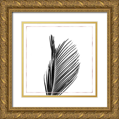 ARECA PALM WITH ROSE LINE Gold Ornate Wood Framed Art Print with Double Matting by Atelier B Art Studio