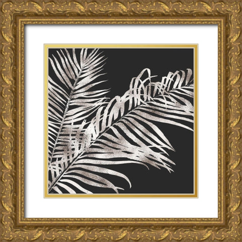 TROPICAL GOLD LEAVES Gold Ornate Wood Framed Art Print with Double Matting by Atelier B Art Studio