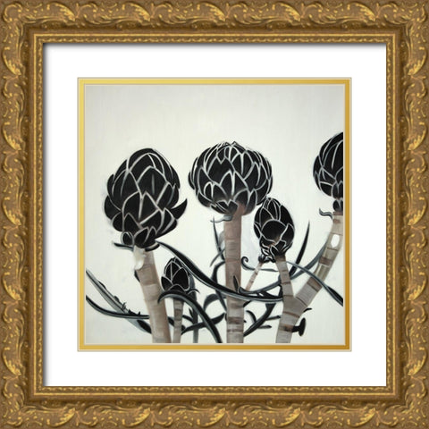 ARTICHOKE Gold Ornate Wood Framed Art Print with Double Matting by Atelier B Art Studio