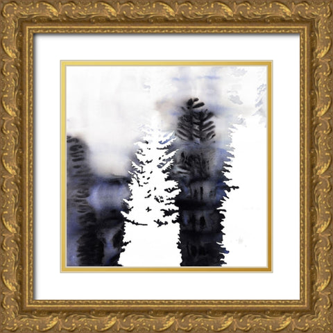 SILHOUETTES OF TREES Gold Ornate Wood Framed Art Print with Double Matting by Atelier B Art Studio