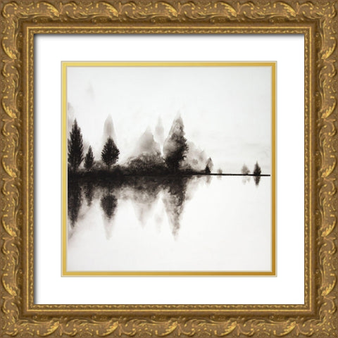 REFLECTION Gold Ornate Wood Framed Art Print with Double Matting by Atelier B Art Studio