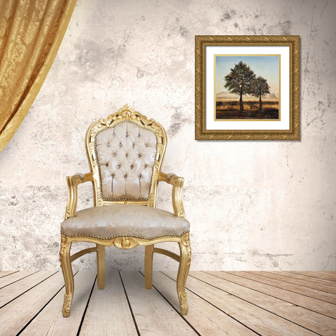 TREES IN THE COUNTRYSIDE Gold Ornate Wood Framed Art Print with Double Matting by Atelier B Art Studio