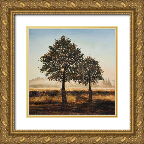 TREES IN THE COUNTRYSIDE Gold Ornate Wood Framed Art Print with Double Matting by Atelier B Art Studio