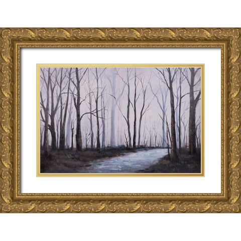 SAD FOREST Gold Ornate Wood Framed Art Print with Double Matting by Atelier B Art Studio