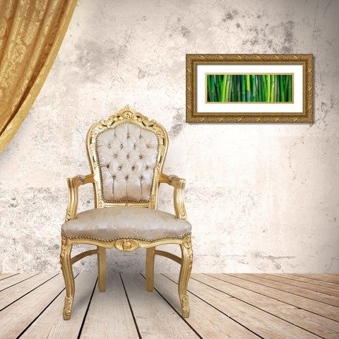 Bamboo Plant Gold Ornate Wood Framed Art Print with Double Matting by Atelier B Art Studio