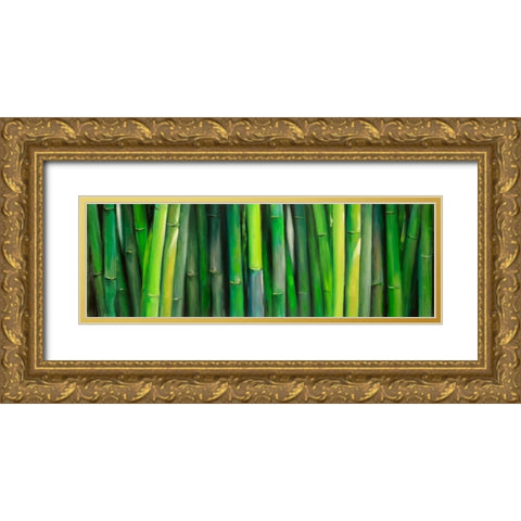 Bamboo Plant Gold Ornate Wood Framed Art Print with Double Matting by Atelier B Art Studio