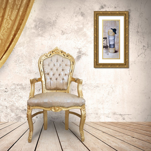 HAT BOXES Gold Ornate Wood Framed Art Print with Double Matting by Atelier B Art Studio
