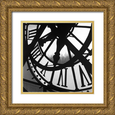 Giant Clock in Orsay Museum Gold Ornate Wood Framed Art Print with Double Matting by Atelier B Art Studio
