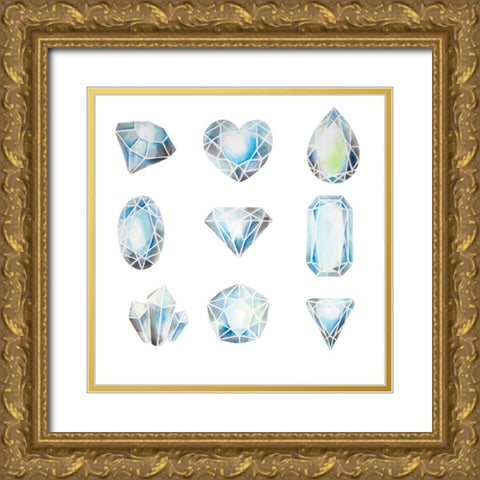 CRYSTALS Gold Ornate Wood Framed Art Print with Double Matting by Atelier B Art Studio