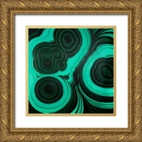 MALACHITE STONE Gold Ornate Wood Framed Art Print with Double Matting by Atelier B Art Studio