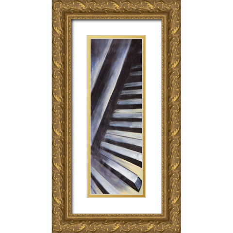 PIANO KEYS Gold Ornate Wood Framed Art Print with Double Matting by Atelier B Art Studio