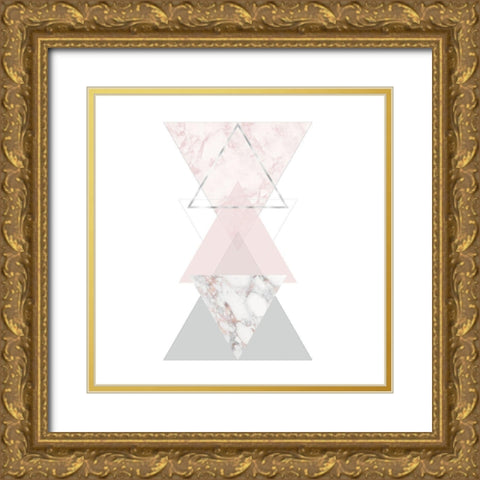GEOMETRIC ART Gold Ornate Wood Framed Art Print with Double Matting by Atelier B Art Studio