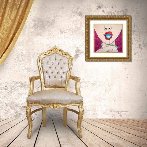 LOLLIPOP Gold Ornate Wood Framed Art Print with Double Matting by Atelier B Art Studio