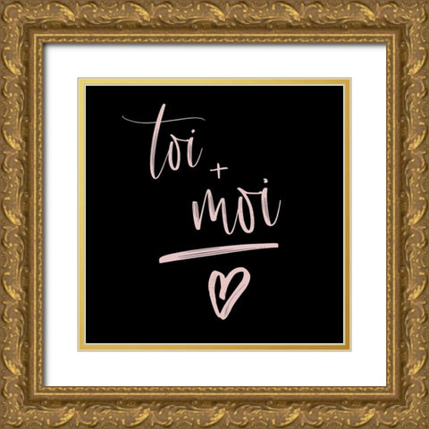 YOU + ME Gold Ornate Wood Framed Art Print with Double Matting by Atelier B Art Studio