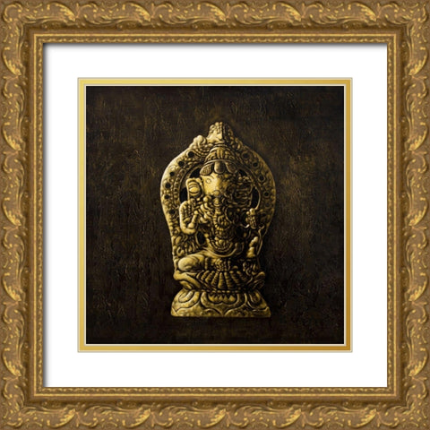 LORD GANESHA Gold Ornate Wood Framed Art Print with Double Matting by Atelier B Art Studio