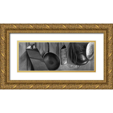 Ustensils Gold Ornate Wood Framed Art Print with Double Matting by Atelier B Art Studio