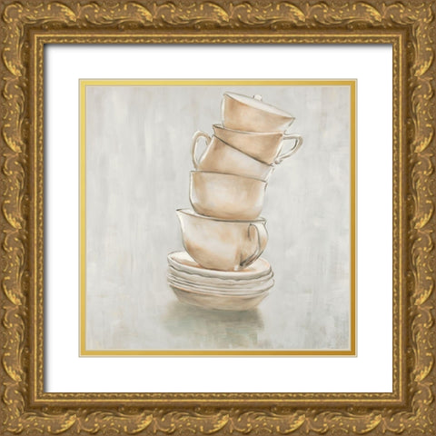 Coffee Mugs Gold Ornate Wood Framed Art Print with Double Matting by Atelier B Art Studio