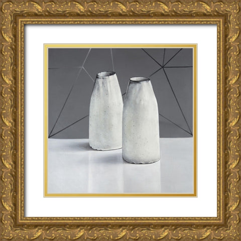 VASES Gold Ornate Wood Framed Art Print with Double Matting by Atelier B Art Studio