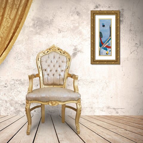 HOCKEY STICKS ON ICE Gold Ornate Wood Framed Art Print with Double Matting by Atelier B Art Studio