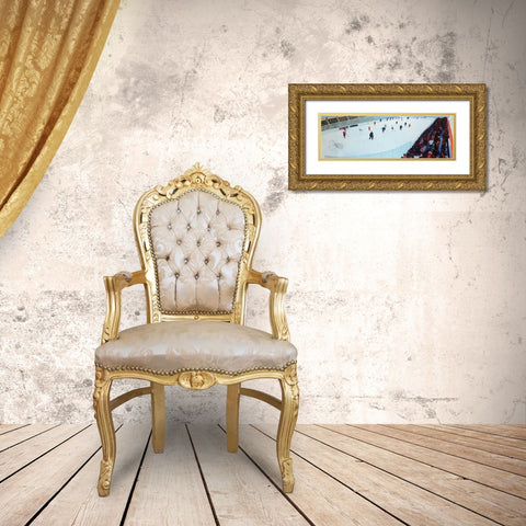 Game of Hockey Gold Ornate Wood Framed Art Print with Double Matting by Atelier B Art Studio