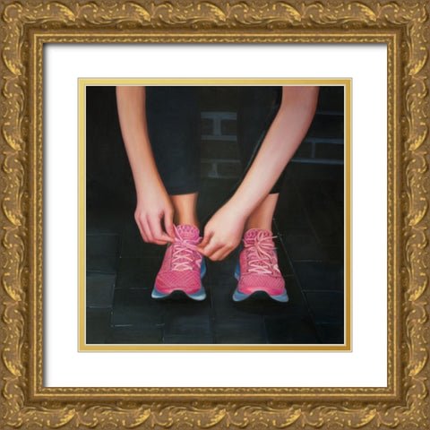 READY FOR THE RACE Gold Ornate Wood Framed Art Print with Double Matting by Atelier B Art Studio