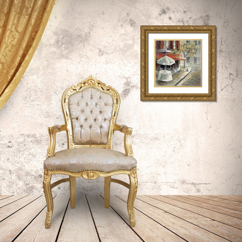 Deserted and sunny street Gold Ornate Wood Framed Art Print with Double Matting by Atelier B Art Studio