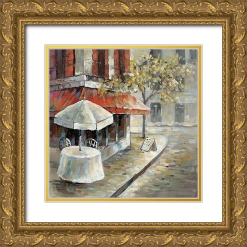 Deserted and sunny street Gold Ornate Wood Framed Art Print with Double Matting by Atelier B Art Studio
