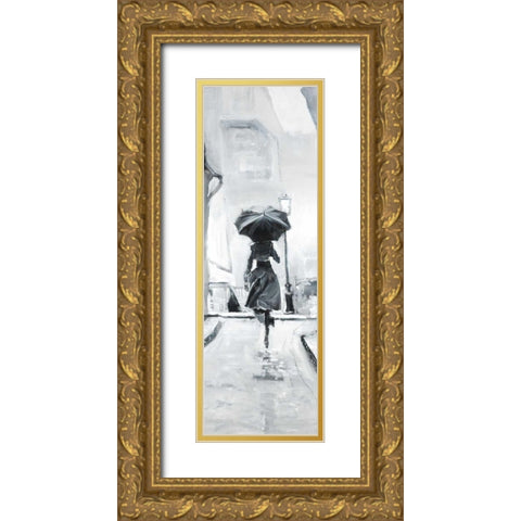 Day in the Rain Gold Ornate Wood Framed Art Print with Double Matting by Atelier B Art Studio