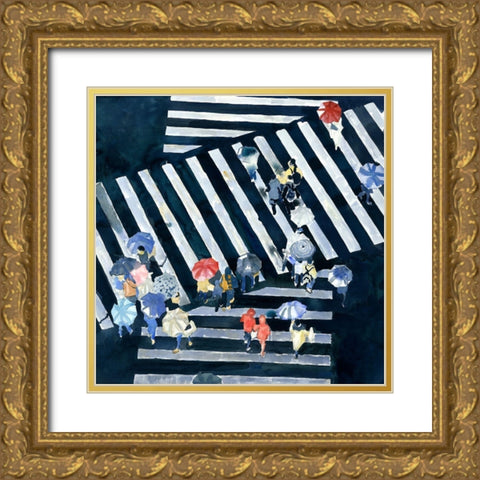 MAIN STREET Gold Ornate Wood Framed Art Print with Double Matting by Atelier B Art Studio