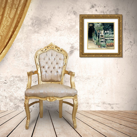 PLANTS SHOP Gold Ornate Wood Framed Art Print with Double Matting by Atelier B Art Studio