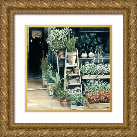 PLANTS SHOP Gold Ornate Wood Framed Art Print with Double Matting by Atelier B Art Studio
