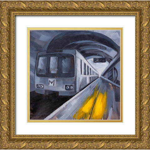 Subway in a Metro Gold Ornate Wood Framed Art Print with Double Matting by Atelier B Art Studio