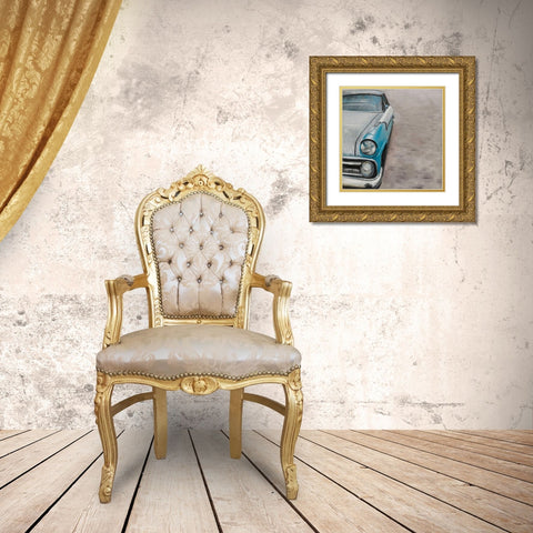 Old Classic Car Gold Ornate Wood Framed Art Print with Double Matting by Atelier B Art Studio