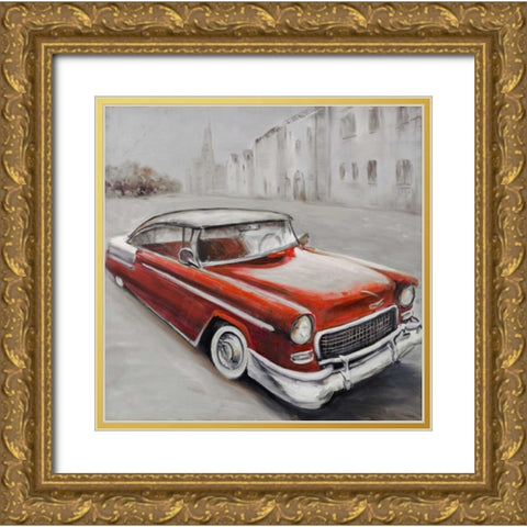 Vintage Classic Car Gold Ornate Wood Framed Art Print with Double Matting by Atelier B Art Studio